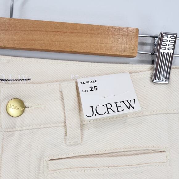 J.Crew 96' High Rise Flare Jean Ecru Wash Size 25 NWT - Picture 5 of 12